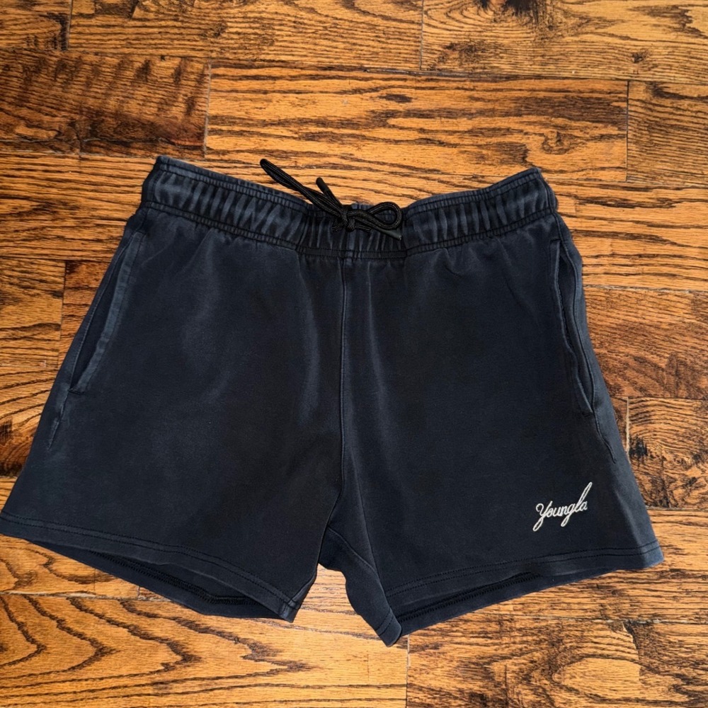 YoungLA 1017 Gym Shorts Mens Large Black YLA2891 Bodybuilding Fitness Training
